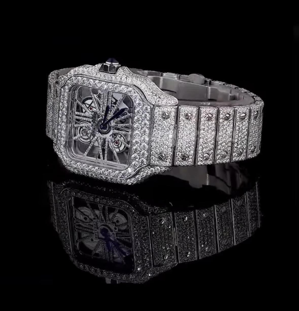 Vincenzo Onyx™️ VVS Moissanite Diamonds Inner Architecture Luxury Watch