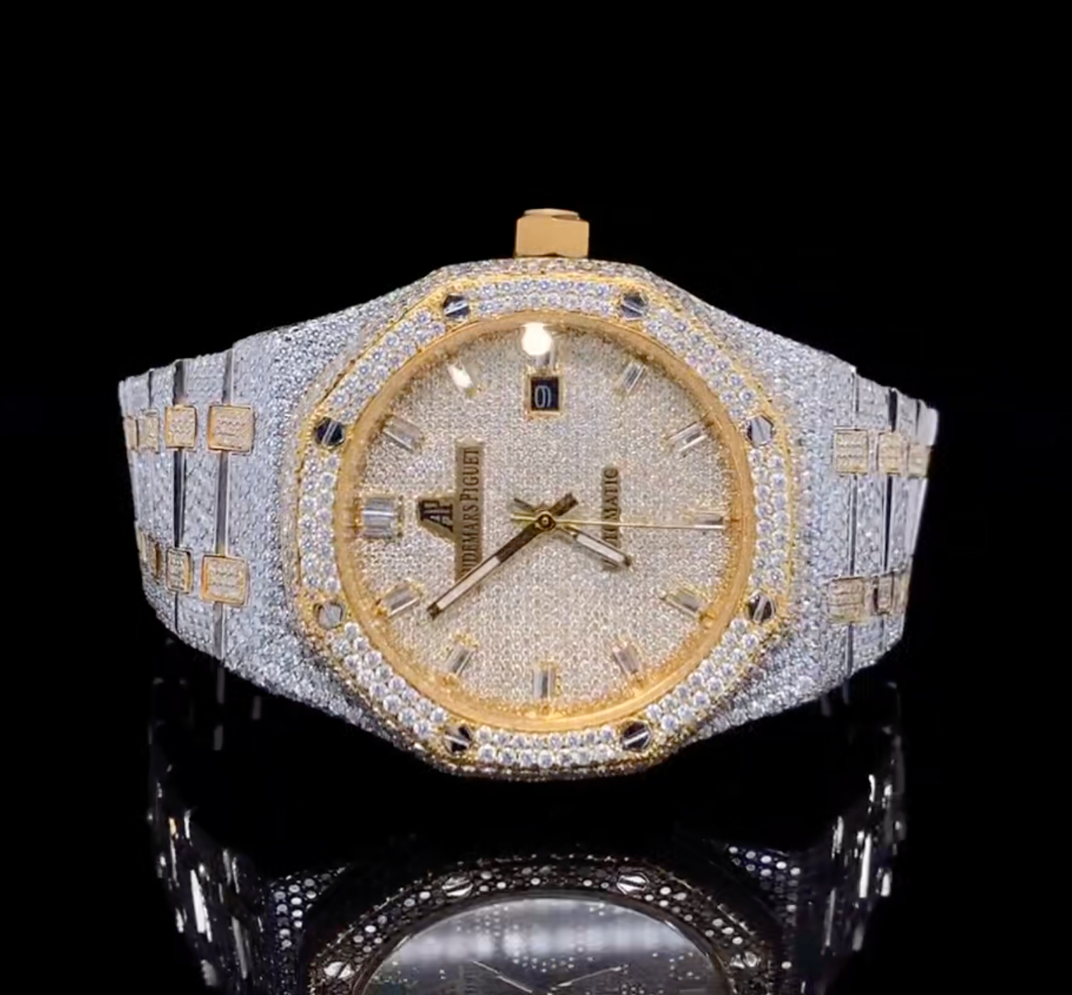 Vincenzo Onyx™️ VVS Moissanite Diamond Slick Rose Luxury Watch