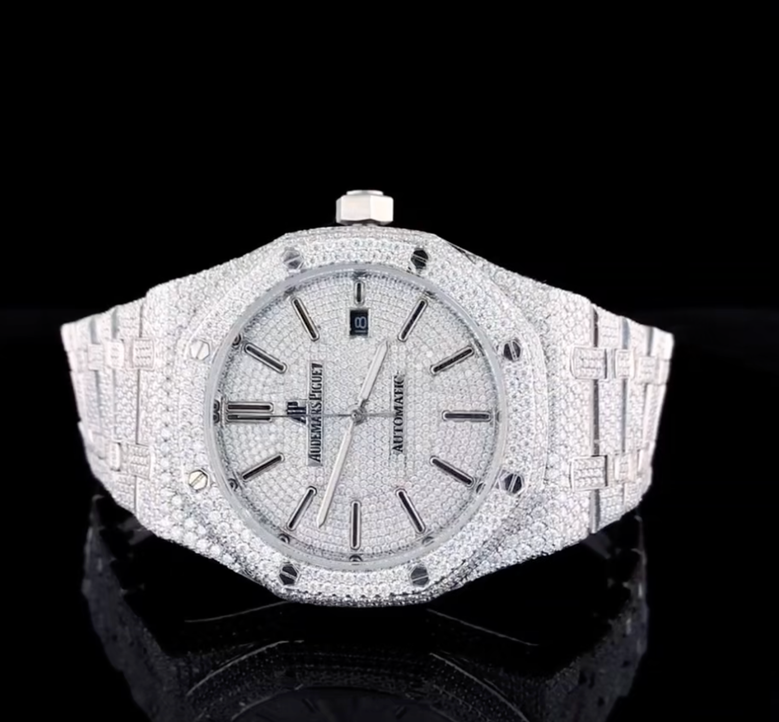 Vincenzo Onyx™️ VVS Moissanite Diamonds Classic Sleek Luxury Watch