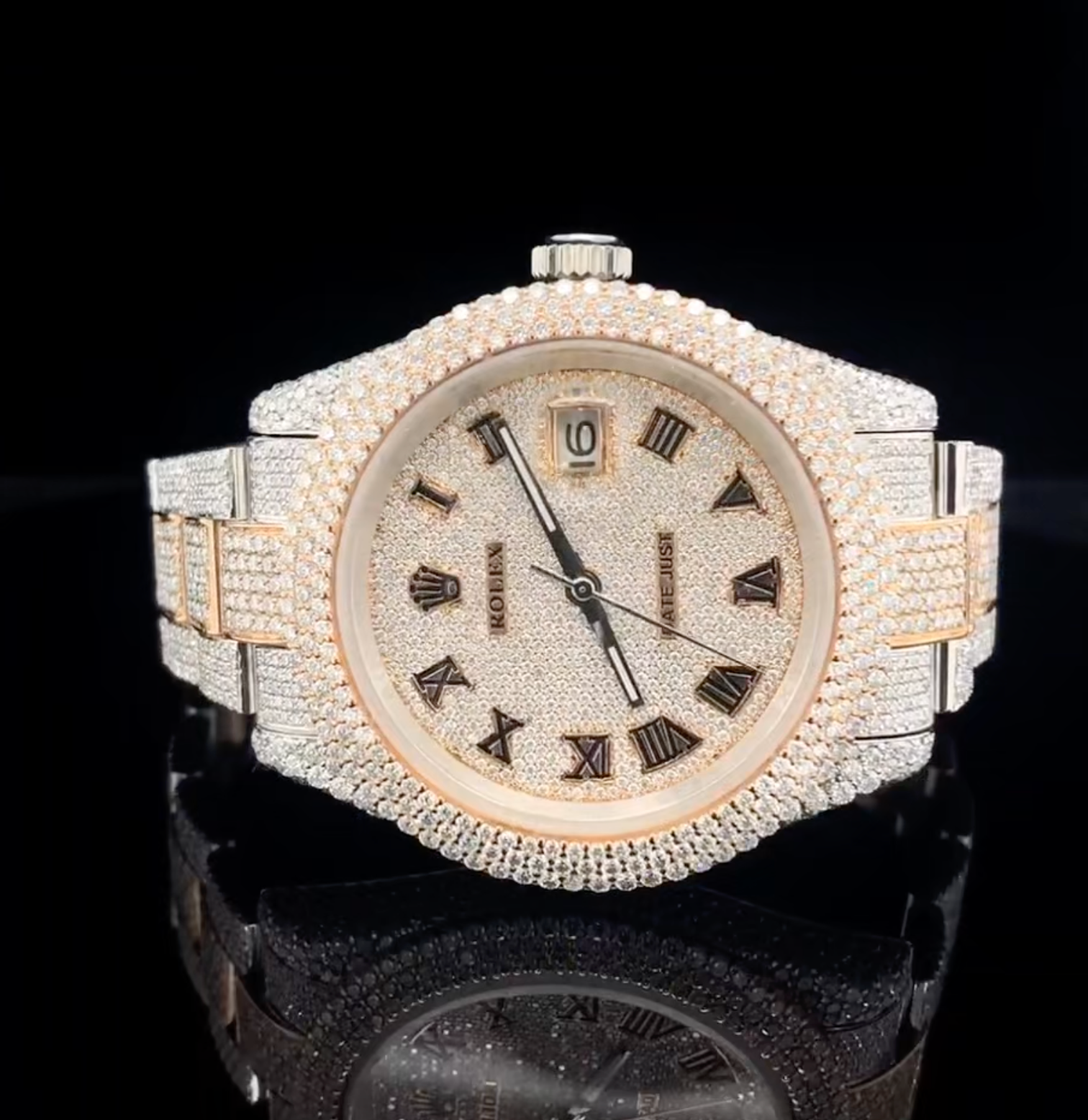 Vincenzo Onyx™️ VVS Moissanite Diamond Amber Gold Luxury Watch