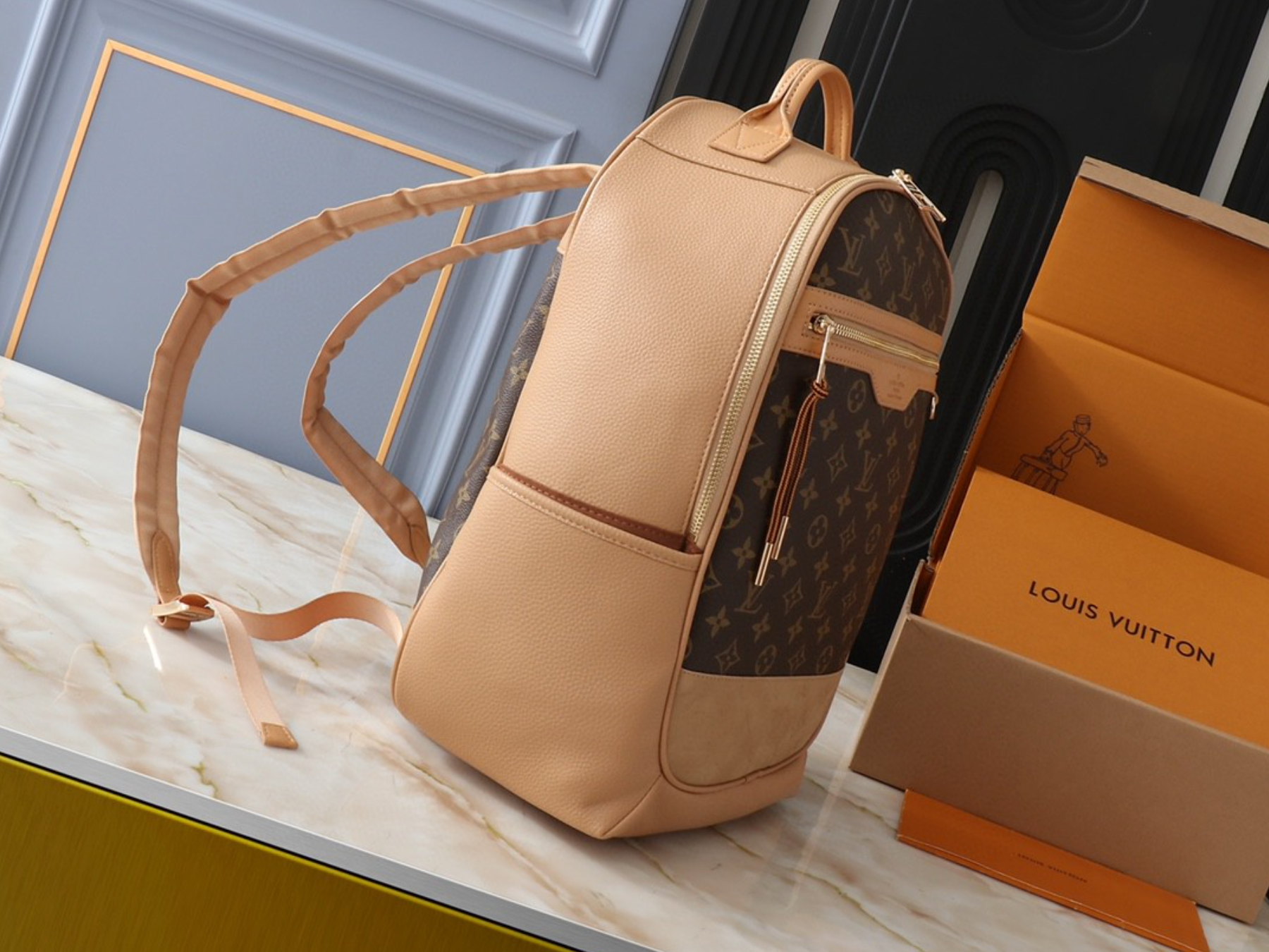 Luxury Fashion Brown Leather Backpack