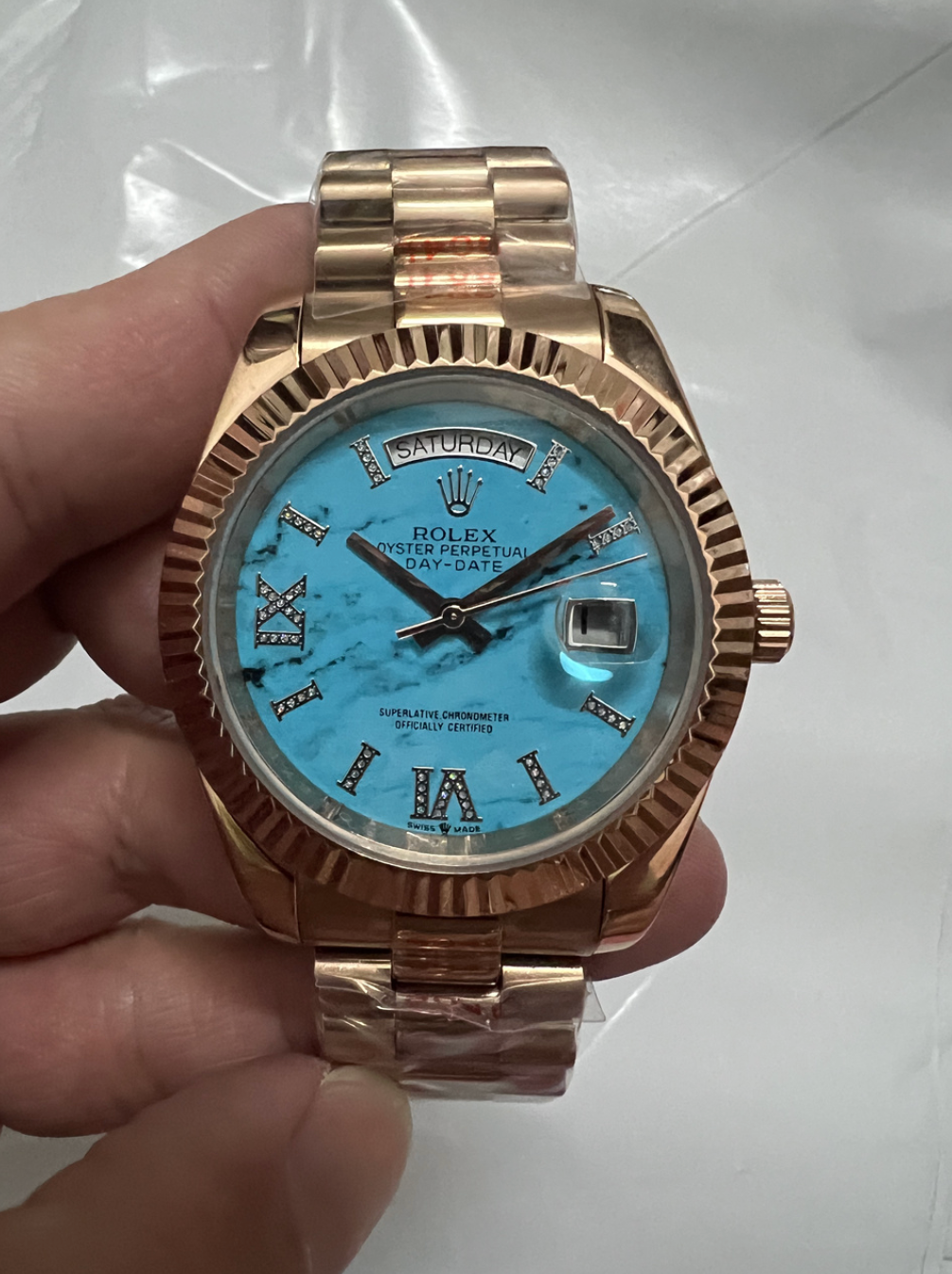 Luxury Turquoise Tan Fashion Watch