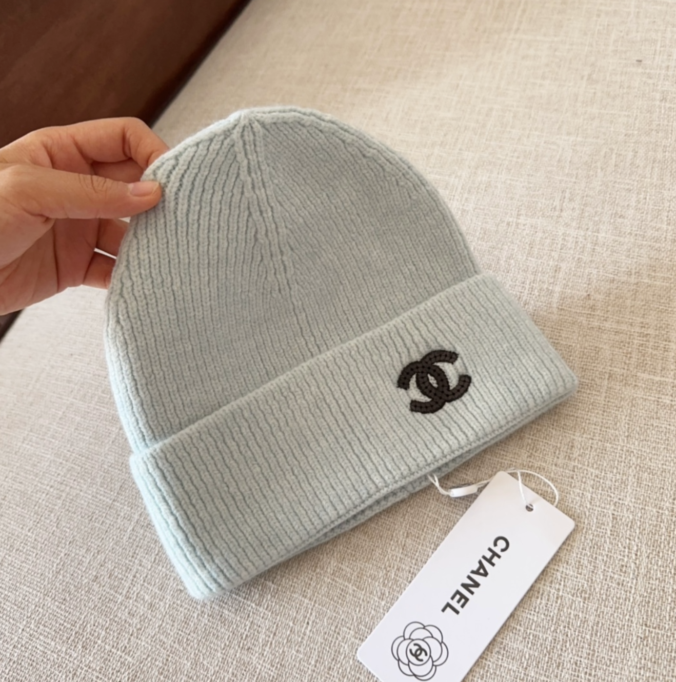 Classic Grey CC Design Fashion Beanie