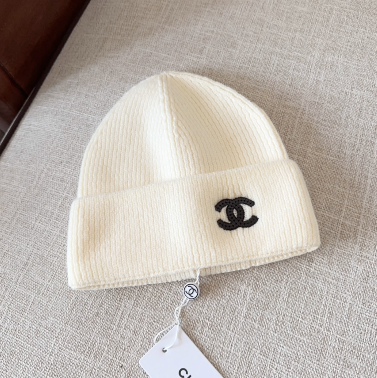 Classic Tan CC Pattern Fashion Beanie