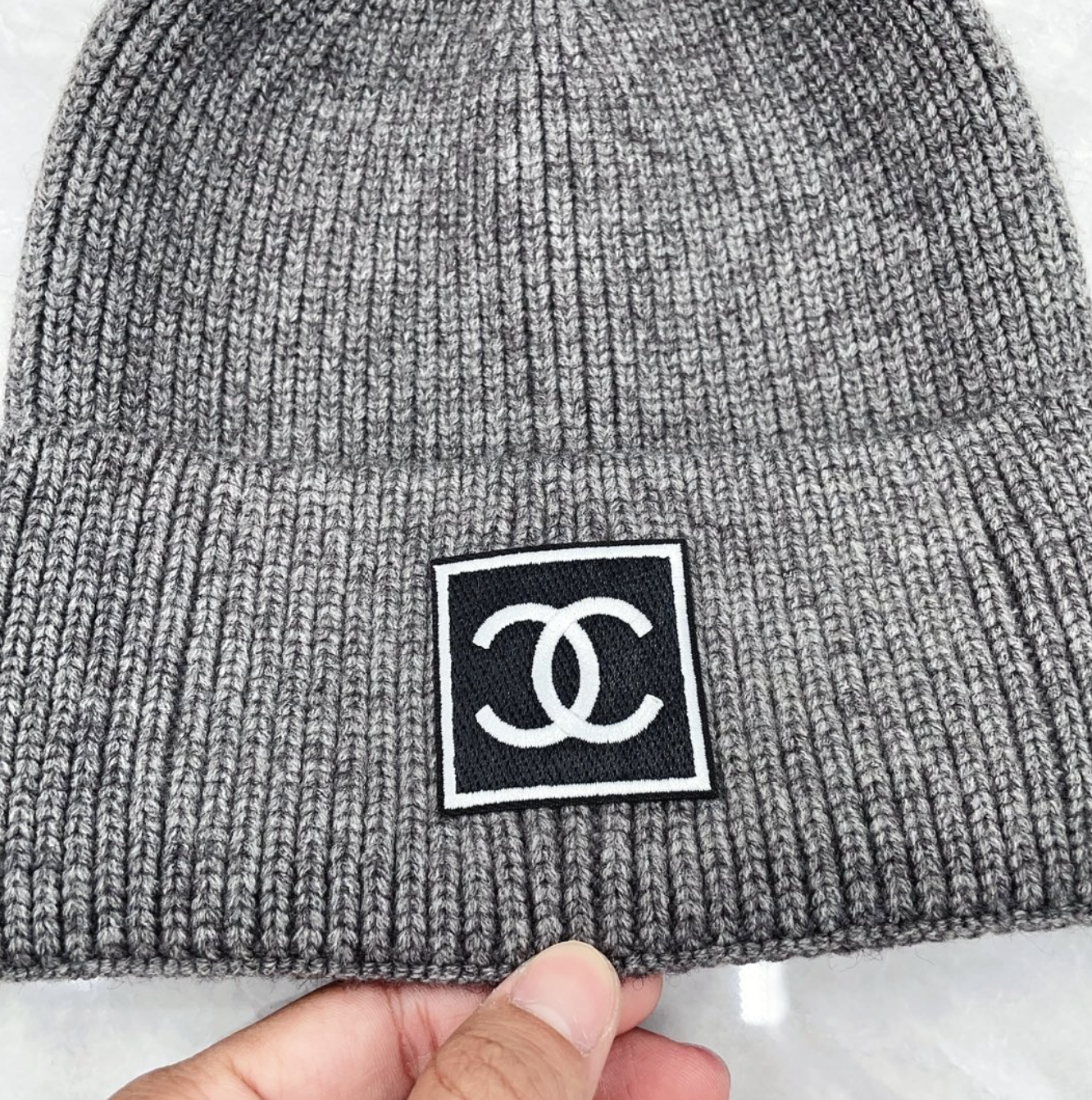 Luxury Shaded Grey CC Fashion Beanie