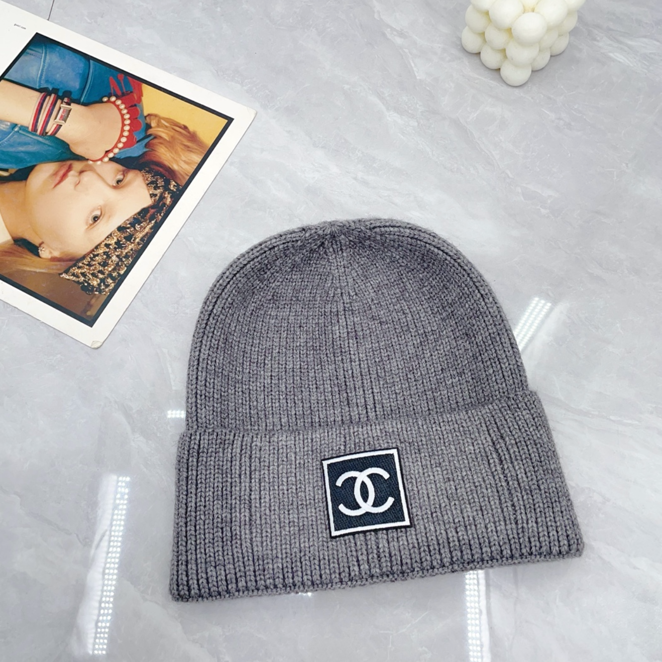 Luxury Shaded Grey CC Fashion Beanie