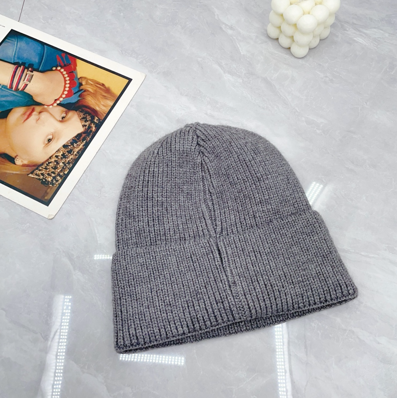 Luxury Shaded Grey CC Fashion Beanie