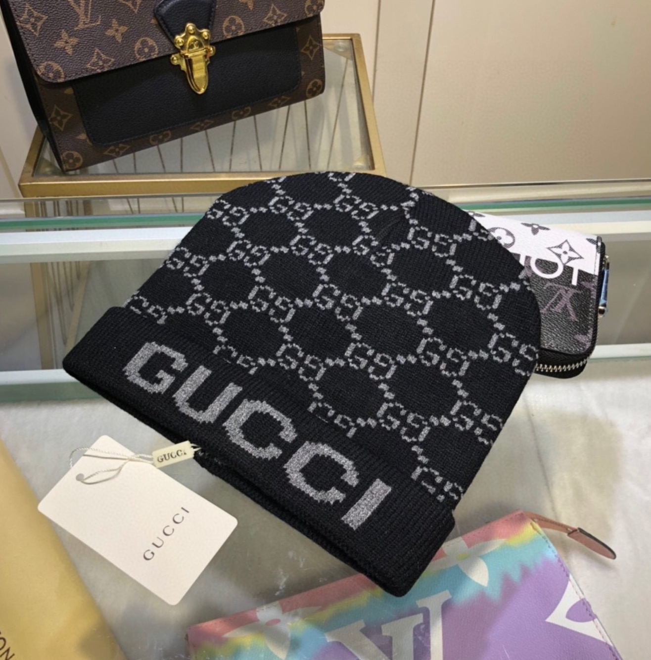 Luxury Steel Black GG Fashion Beanie