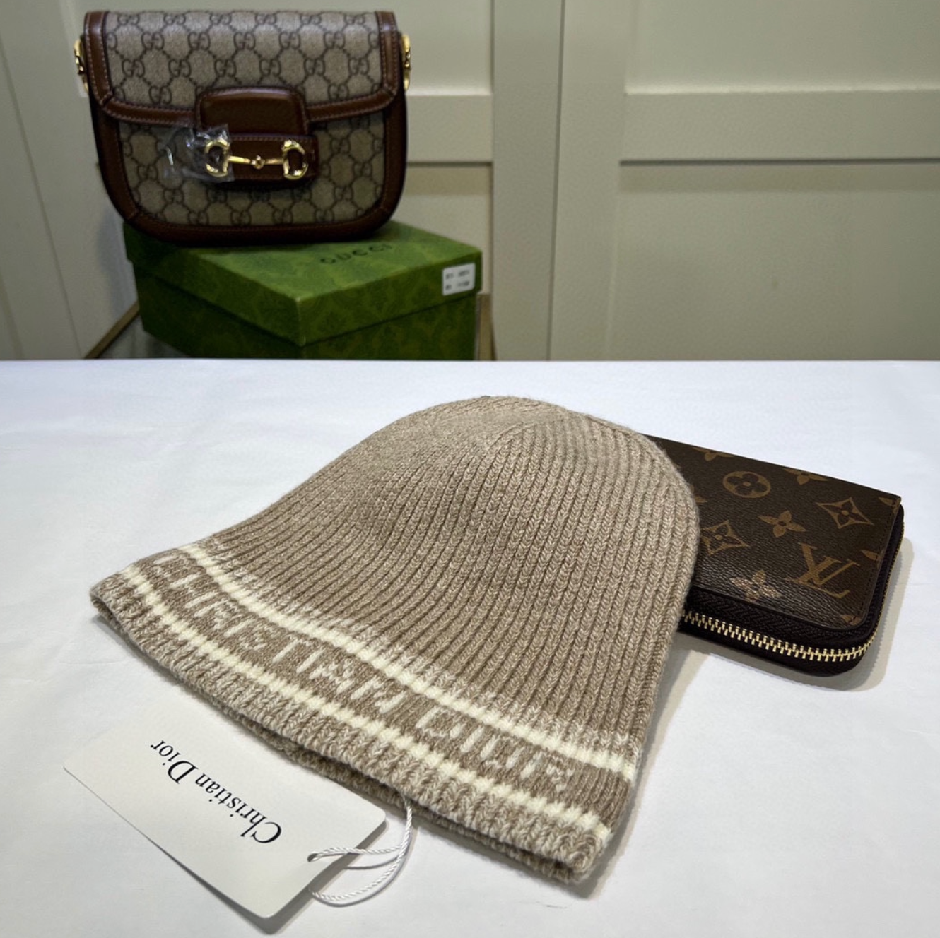 Luxury Coffee Tan CD Fashion Beanie