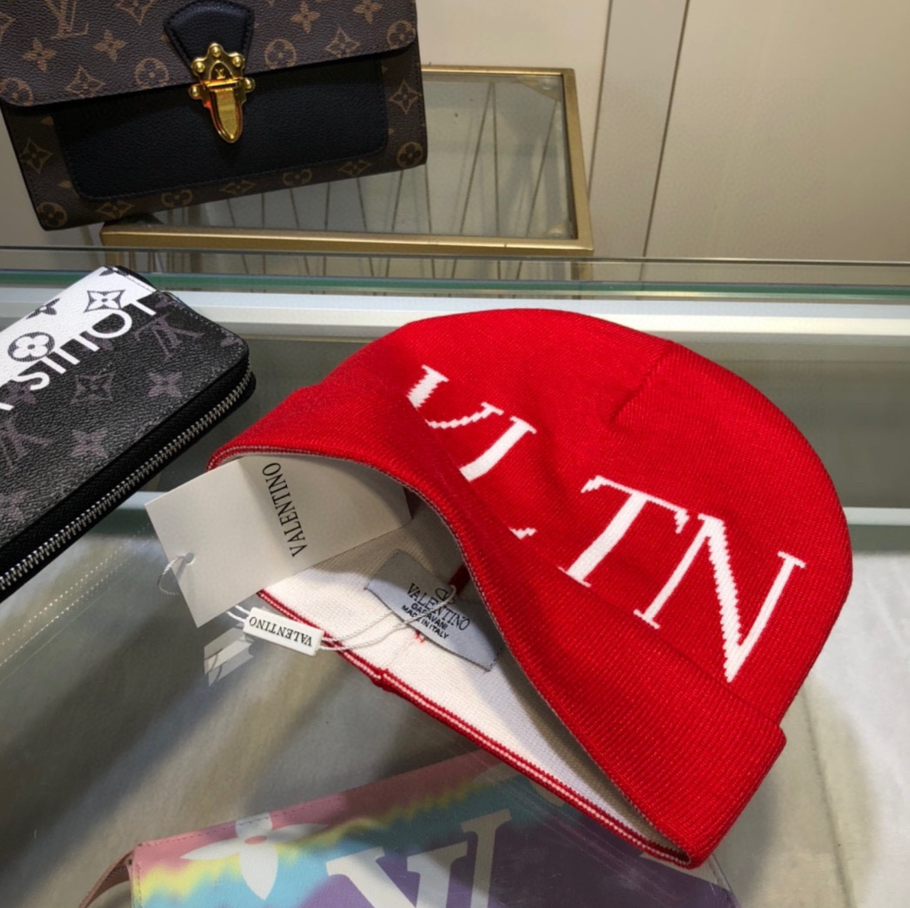 Luxury Ruby Red VLTN Fashion Beanie