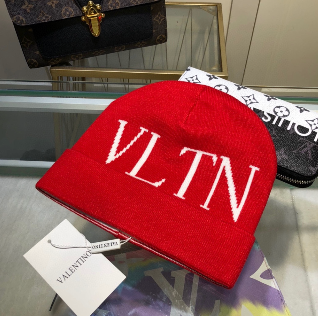 Luxury Ruby Red VLTN Fashion Beanie