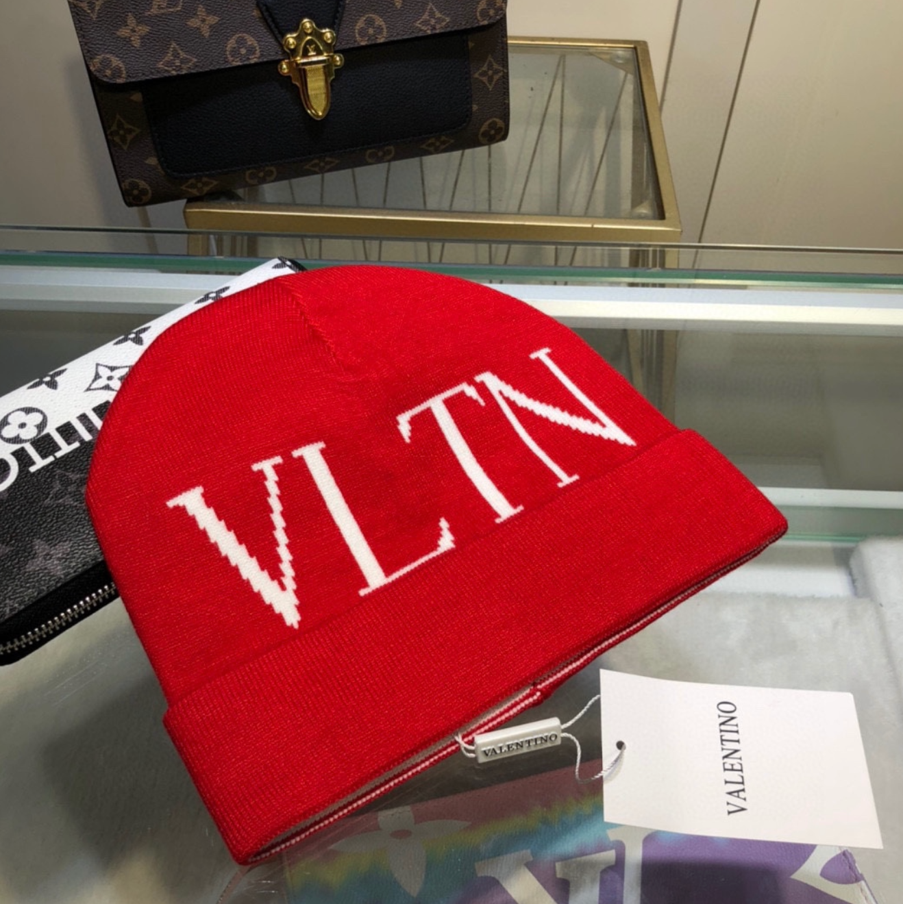 Luxury Ruby Red VLTN Fashion Beanie