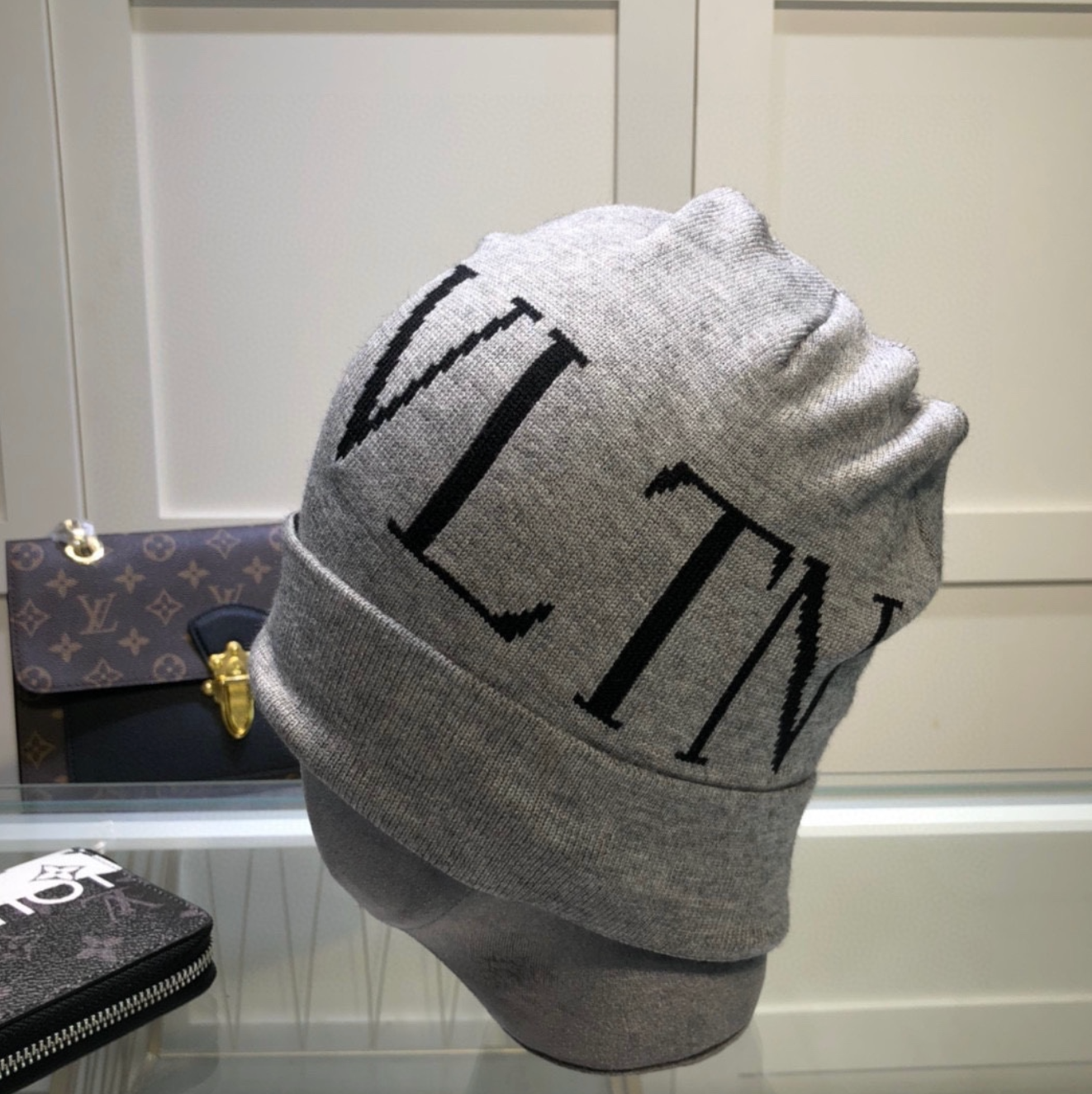 Luxury Grey VLTN Fashion Beanie