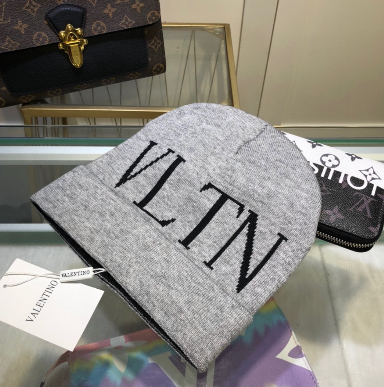 Luxury Grey VLTN Fashion Beanie