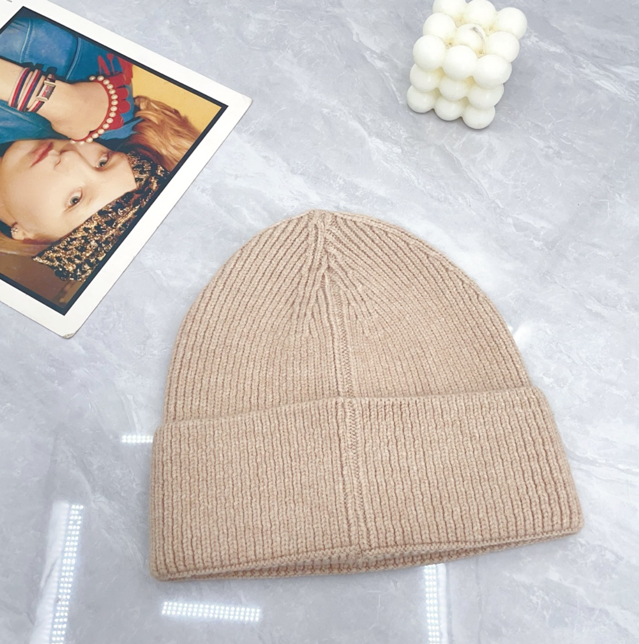 Classic Coffee Brown CC Design Fashion Beanie