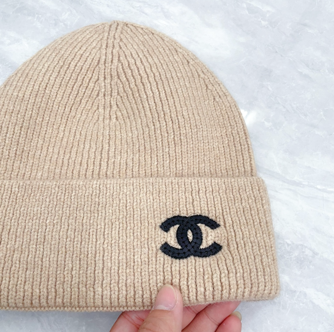 Classic Coffee Brown CC Design Fashion Beanie