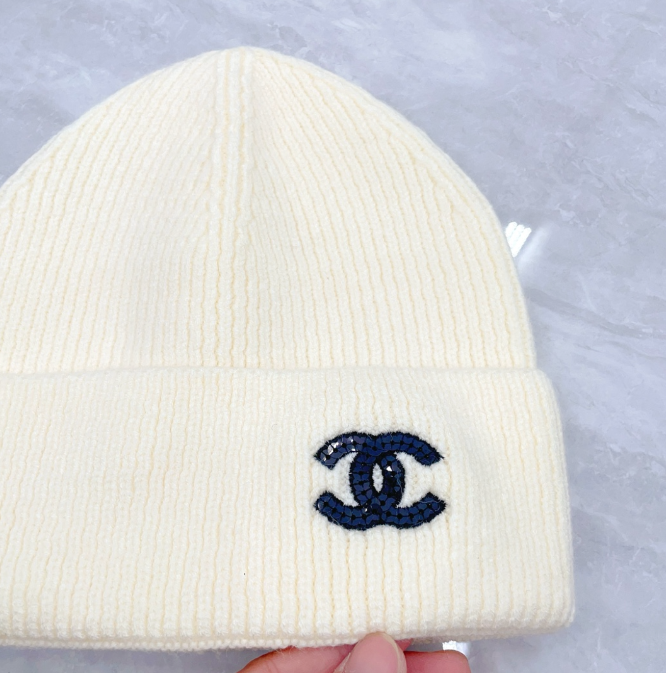 Classic Rich Creme CC Design Fashion Beanie