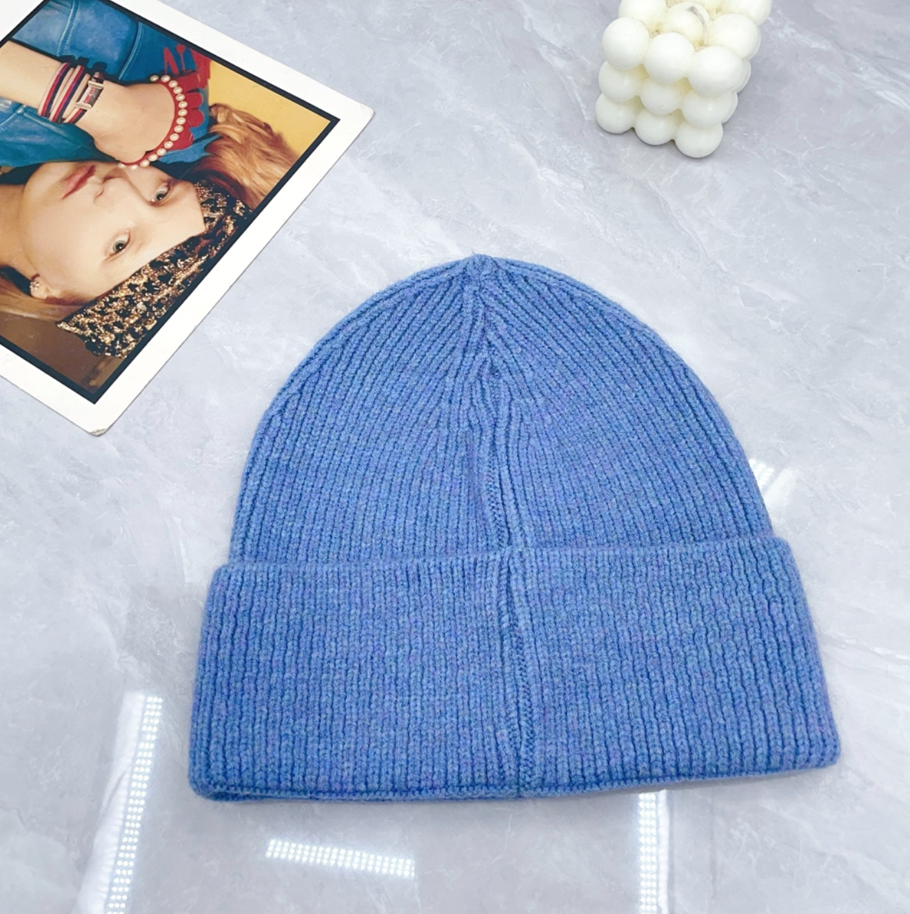 Classic Marine Blue CC Design Fashion Beanie