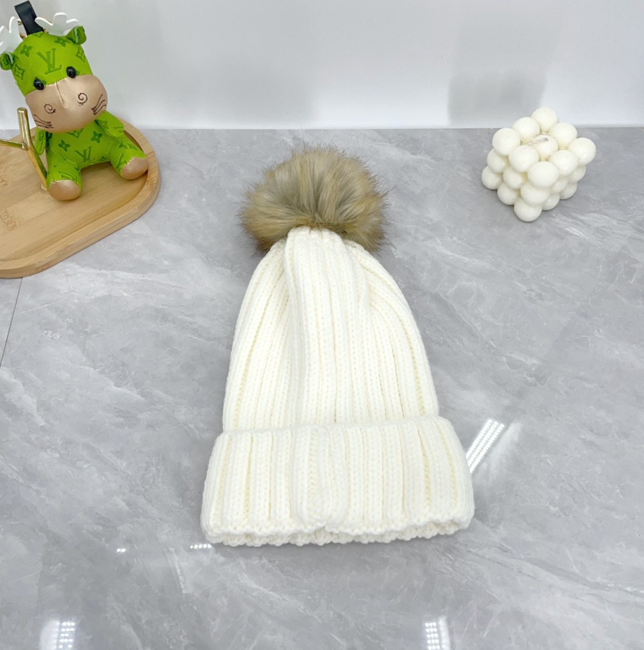 Luxury Winter White Fashion Beanie