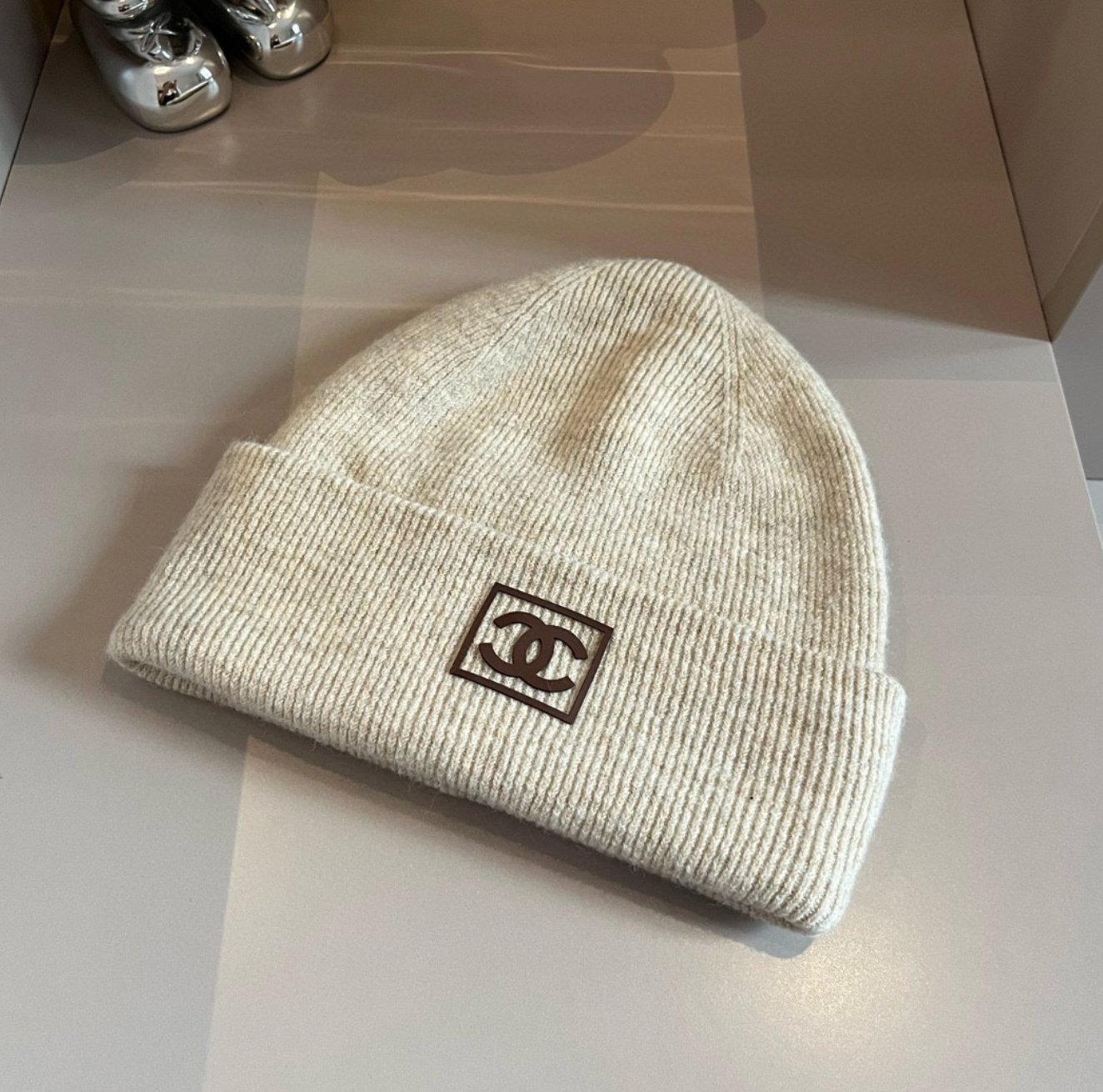 Luxury Dim Grey CC Print Fashion Beanie