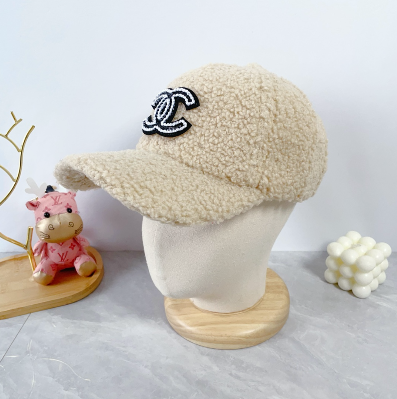 Fuzzy Fashion Luxury Light Creme Hat