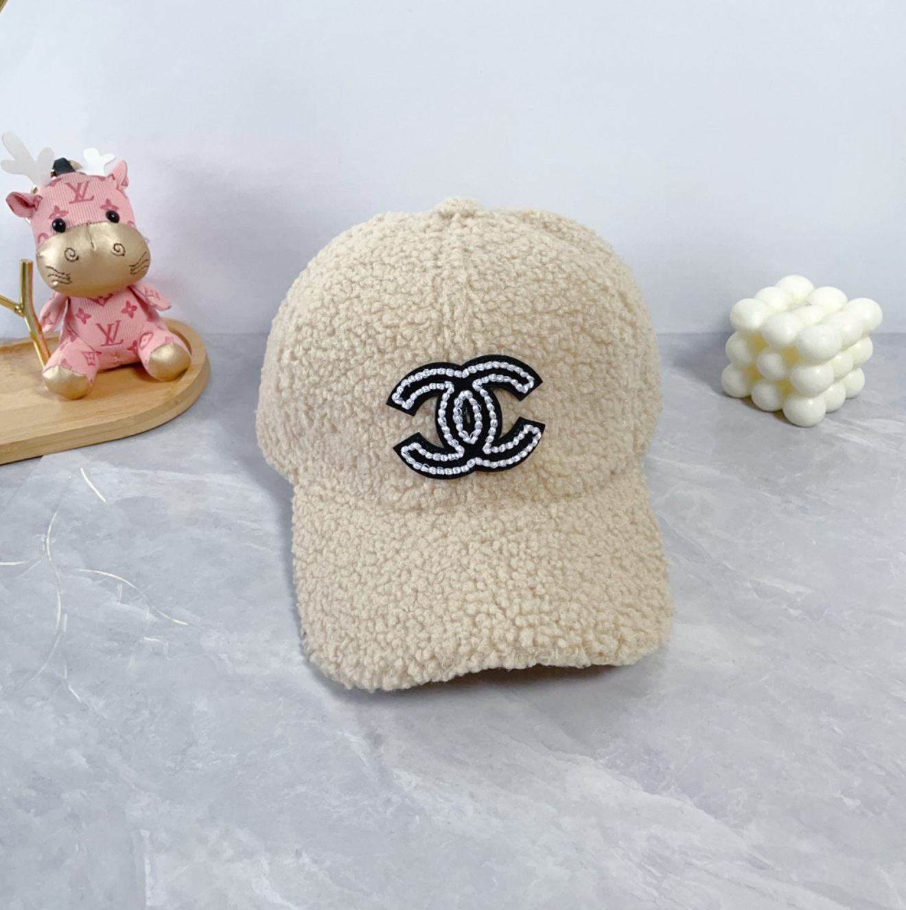 Fuzzy Fashion Luxury Light Creme Hat