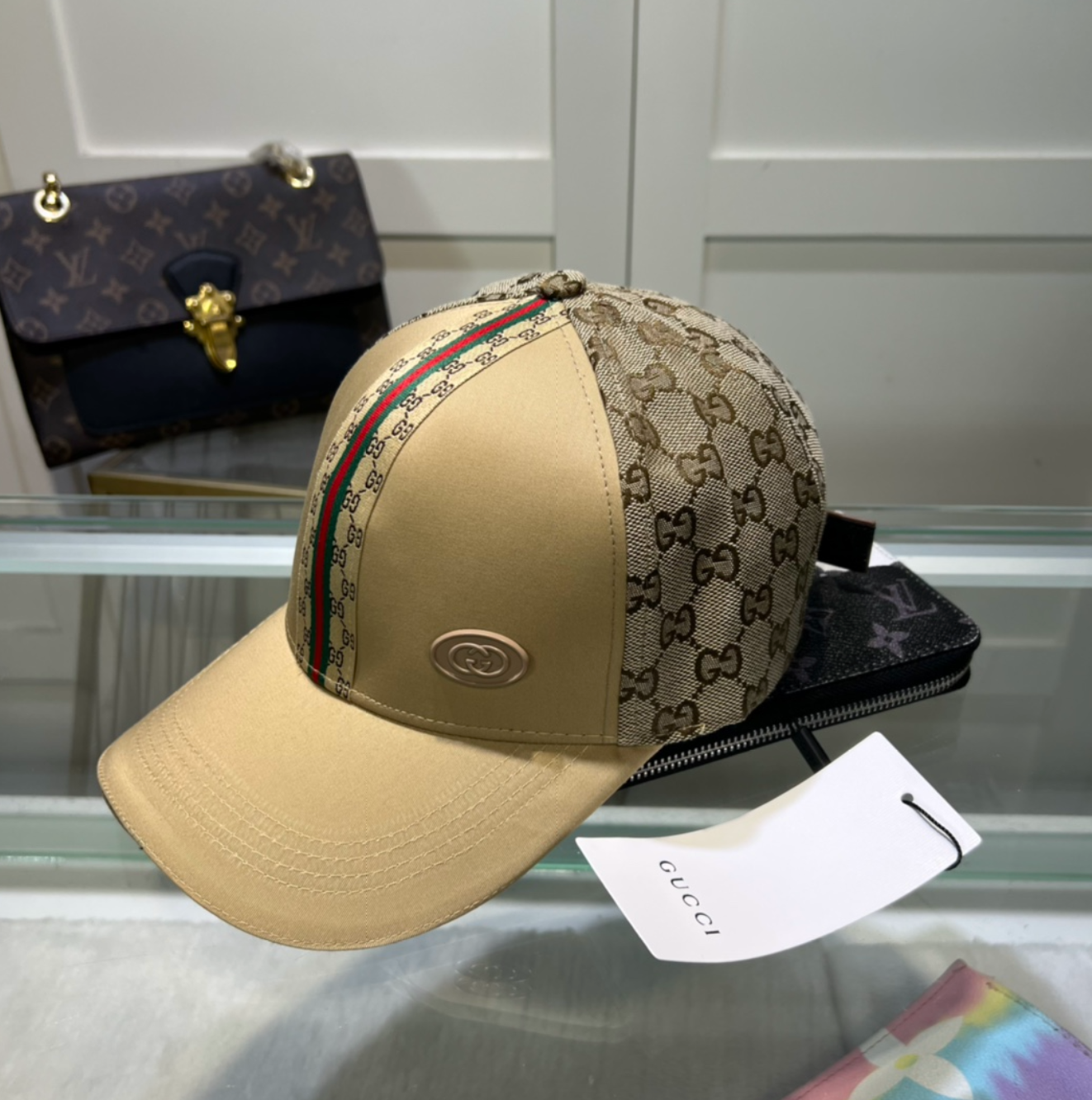 Unique Fashion Tan Luxury Stripe Hat