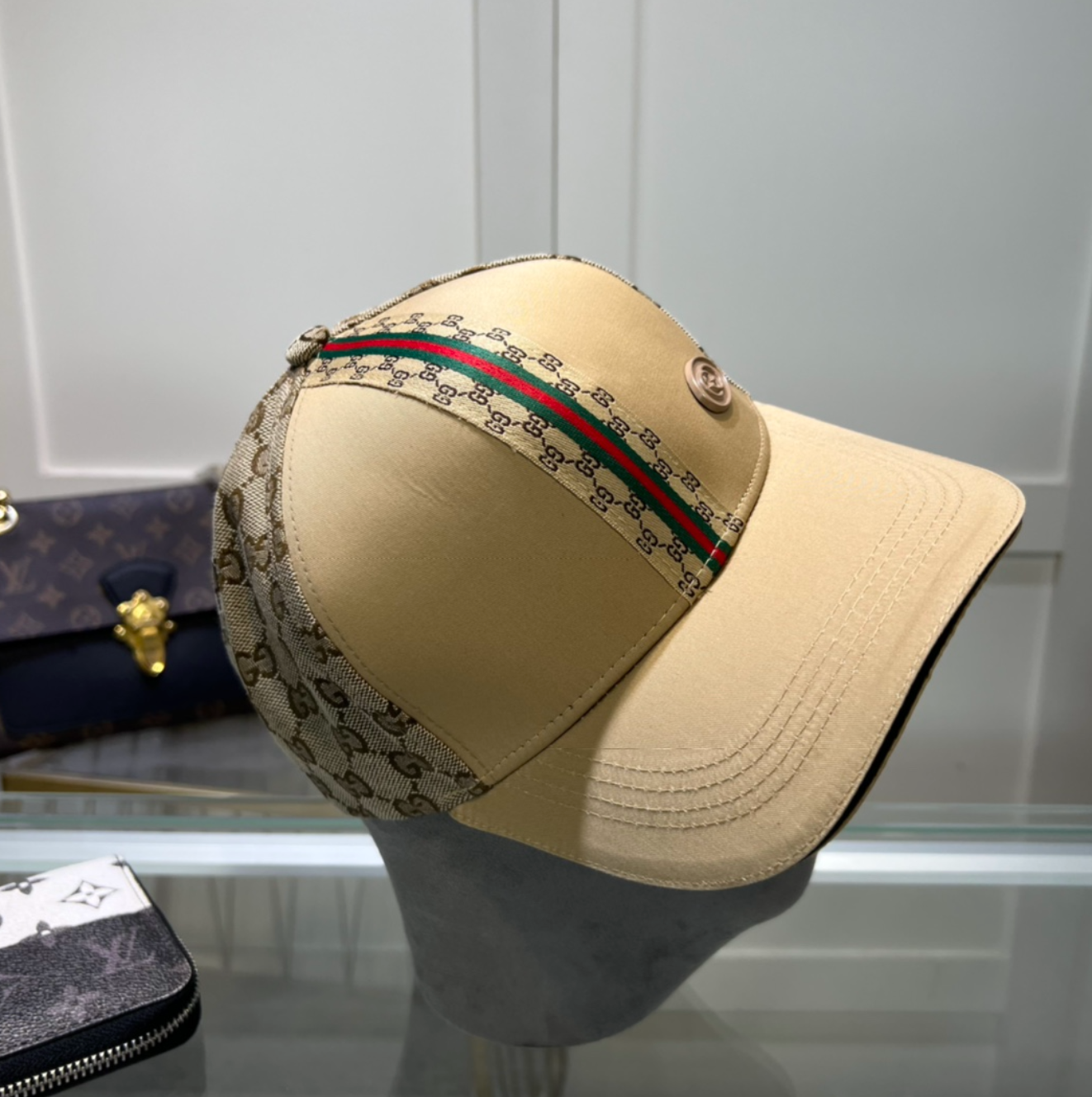 Unique Fashion Tan Luxury Stripe Hat