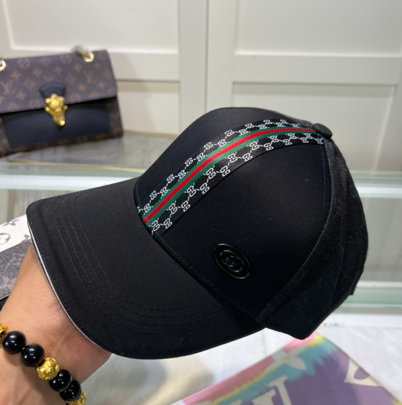 Unique Fashion Black Luxury Stripe Hat