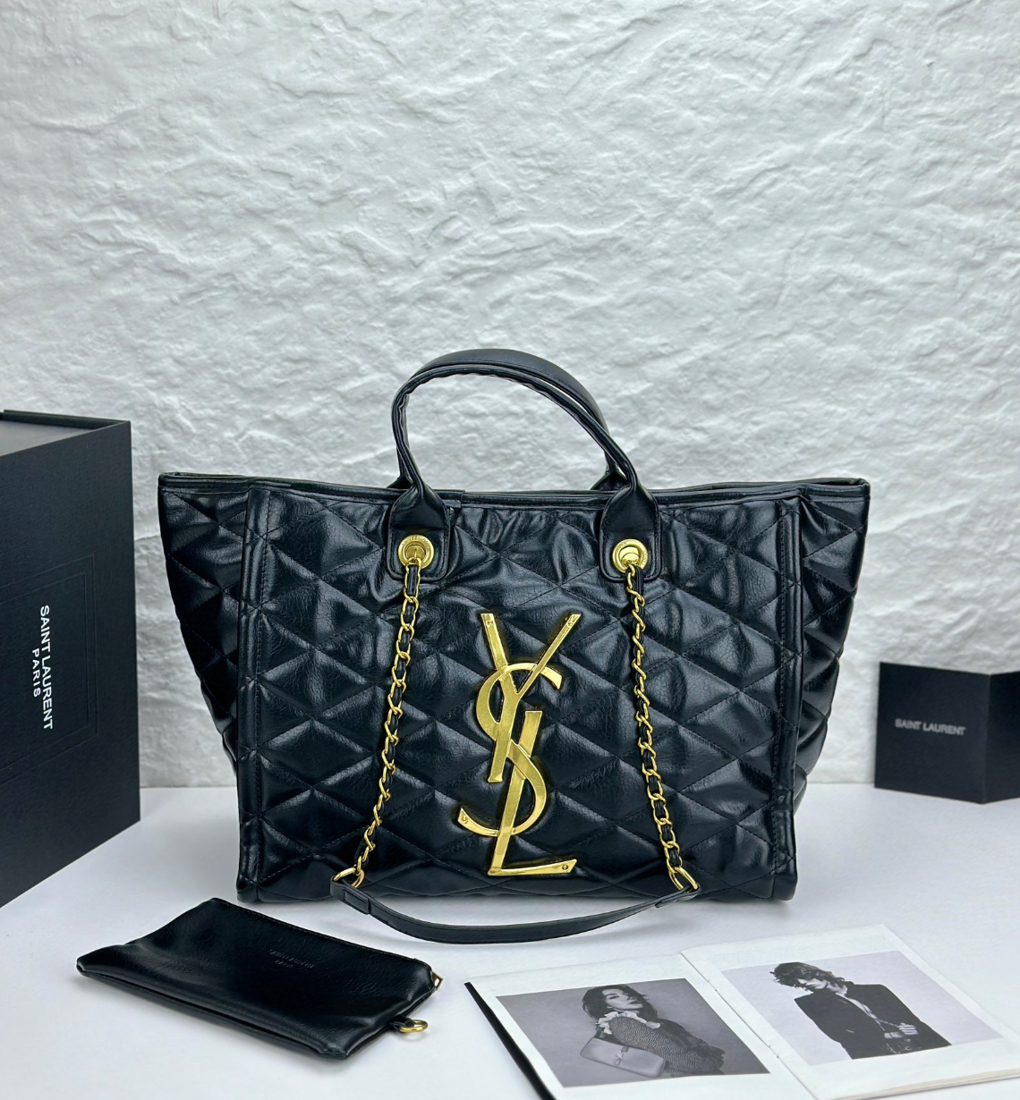 Luxury Black Leather Y Design Fashion Handbag