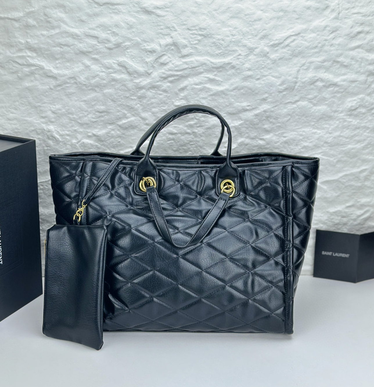 Luxury Black Leather Y Design Fashion Handbag