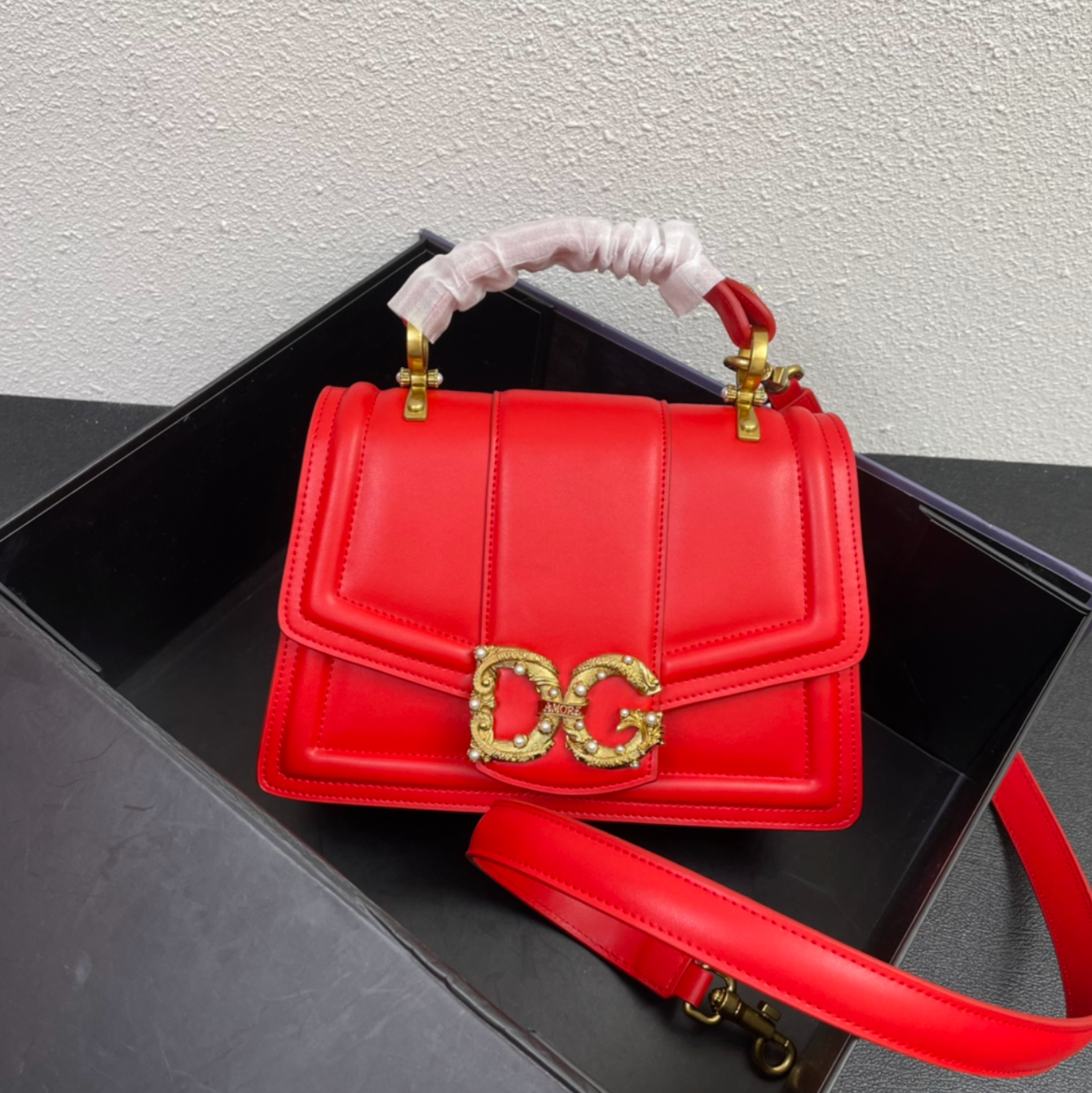 Unique Ruby Red DG Design Handbag