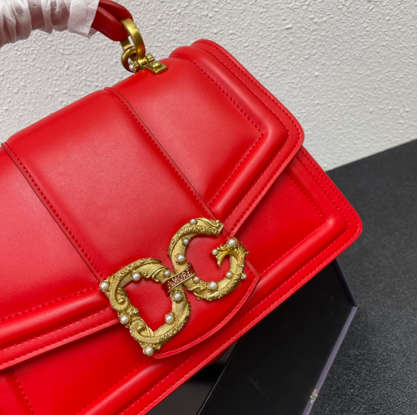 Unique Ruby Red DG Design Handbag