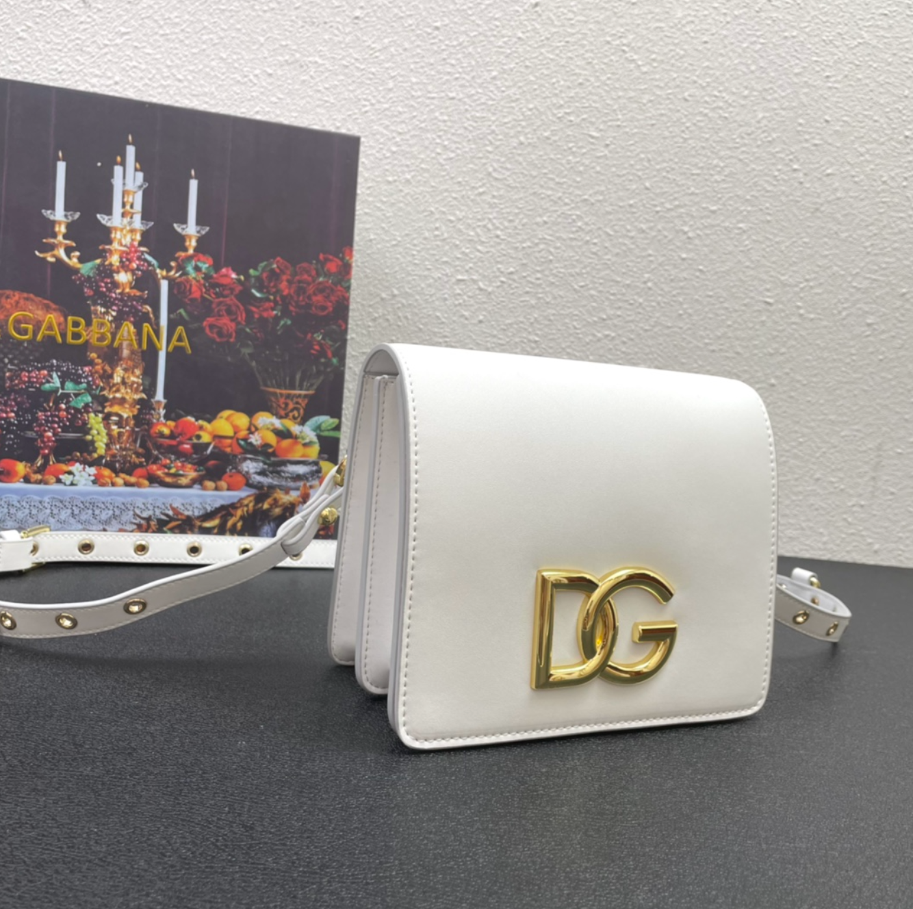 Unique Pearl White DG Print Luxury Handbag