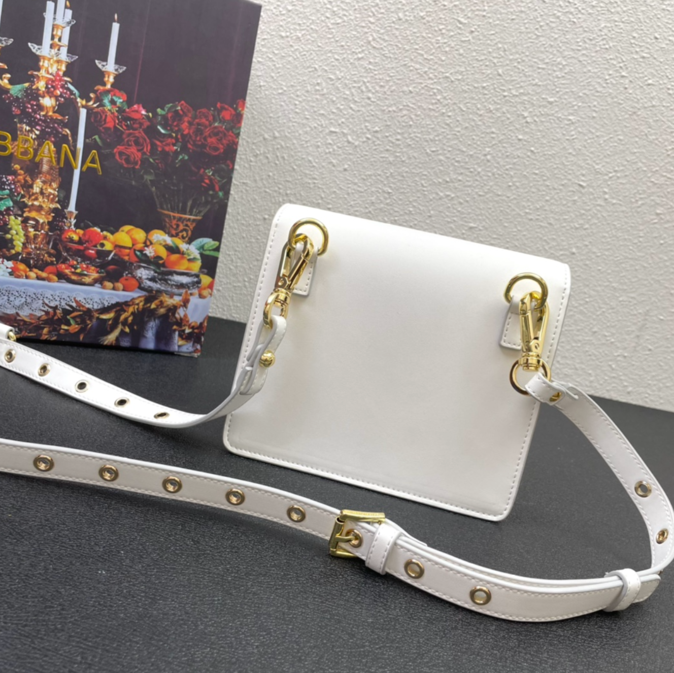 Unique Pearl White DG Print Luxury Handbag