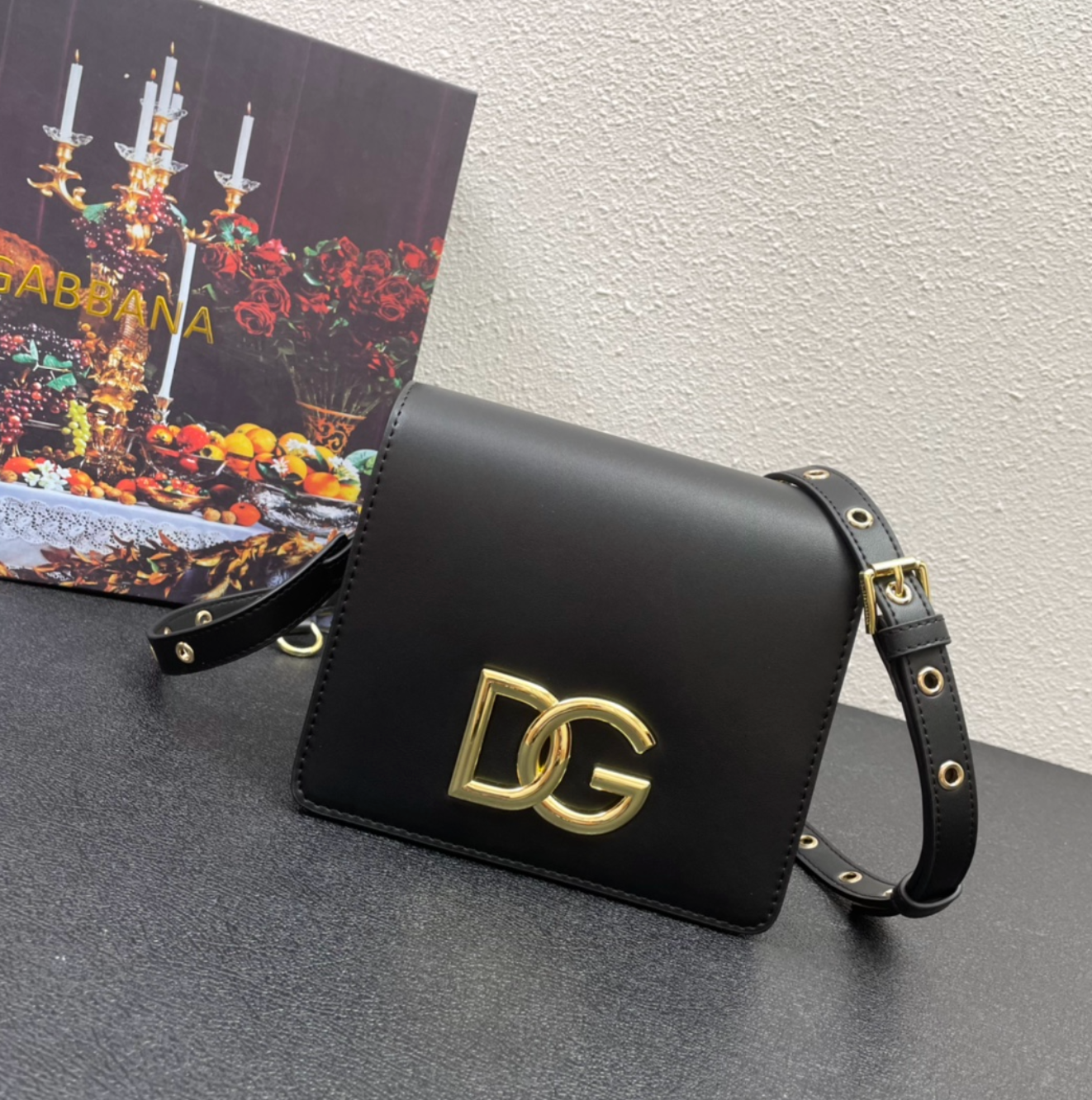 Unique Black DG Print Luxury Handbag