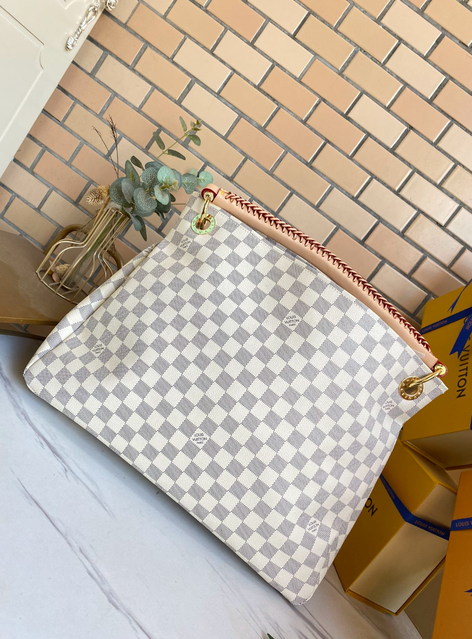 Unique White Leather Chess Print Fashion Handbag