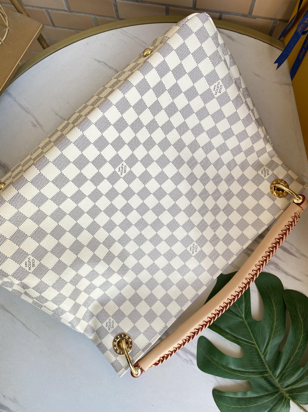 Unique White Leather Chess Print Fashion Handbag