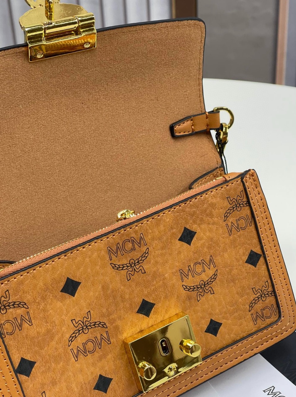 Unique Tan Charm Print Fashion Handbag