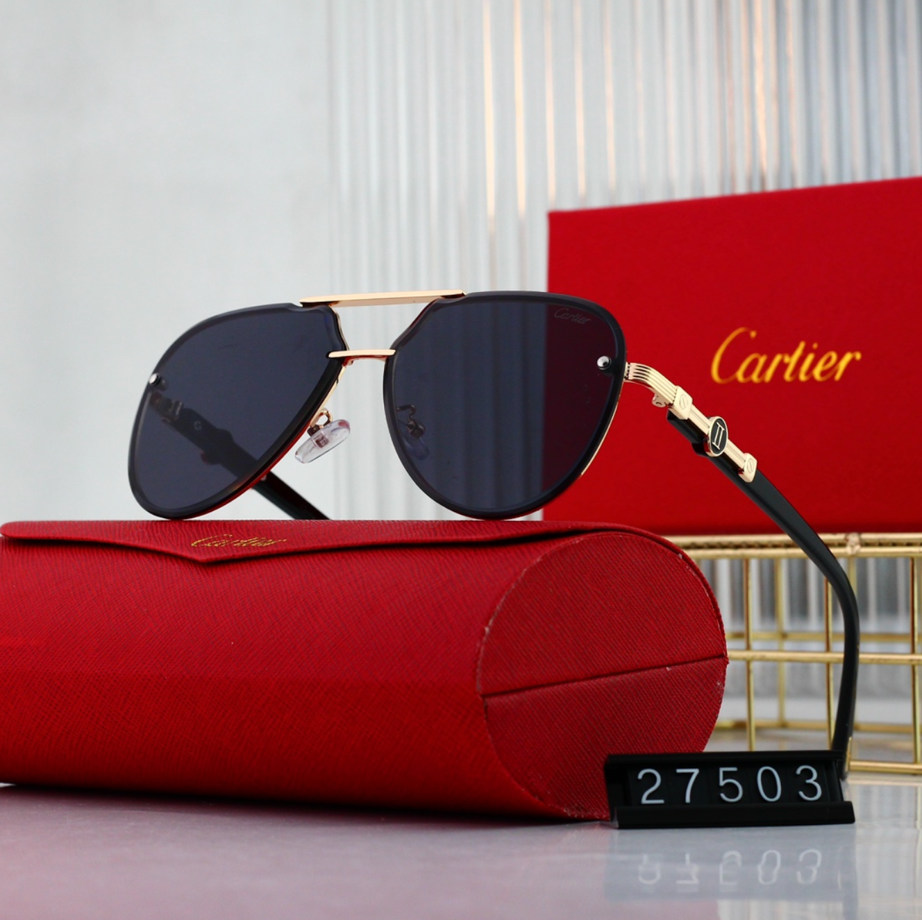 Luxury Golden Hatch Fashion Sunglasses