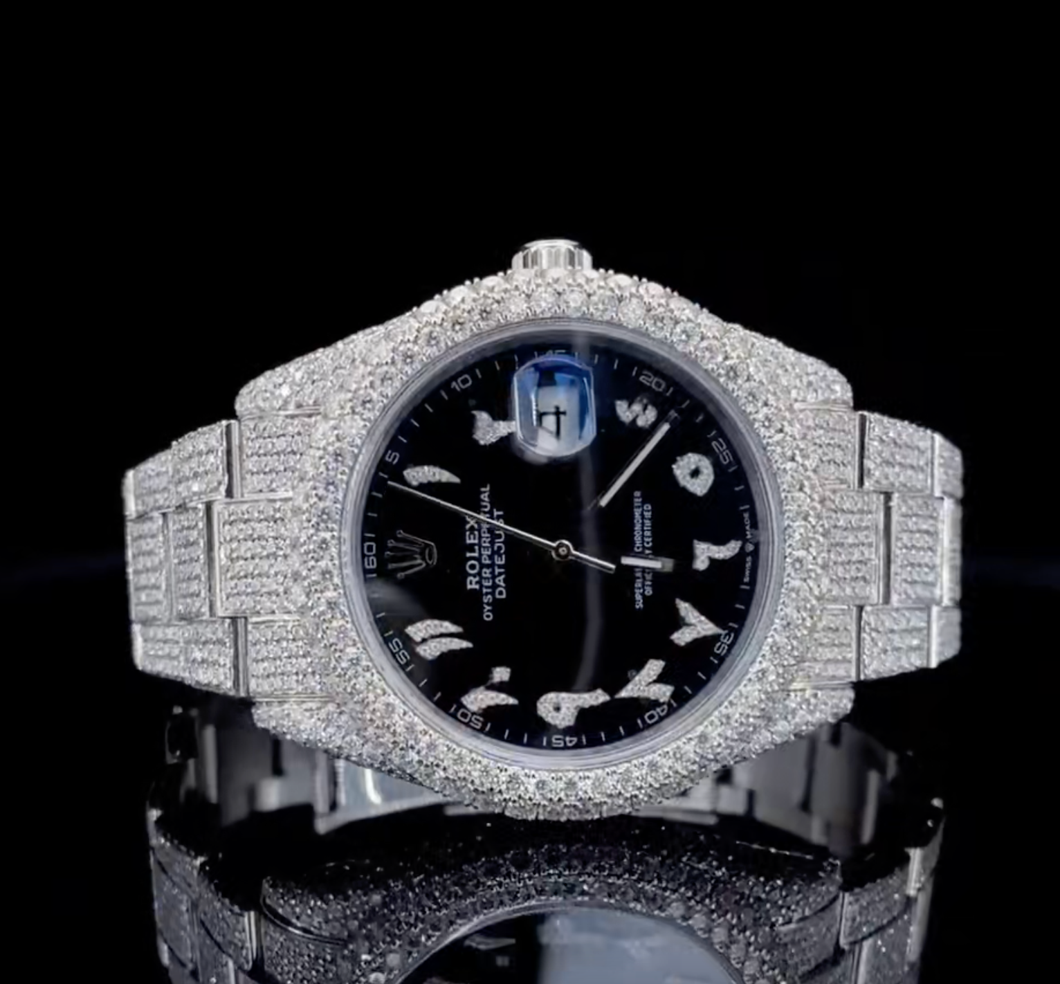 Vincenzo Onyx™️ VVS Moissanite Diamond Kolmani Luxury Watch