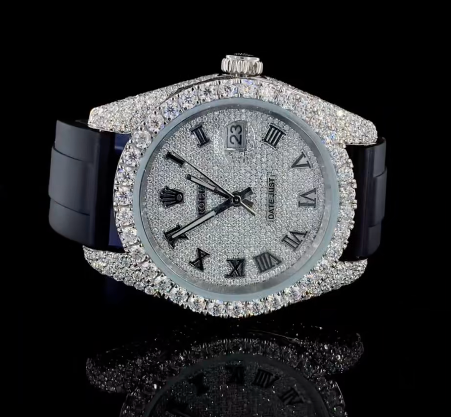 Vincenzo Onyx™️ VVS Moissanite Diamonds Base Luxury Watch