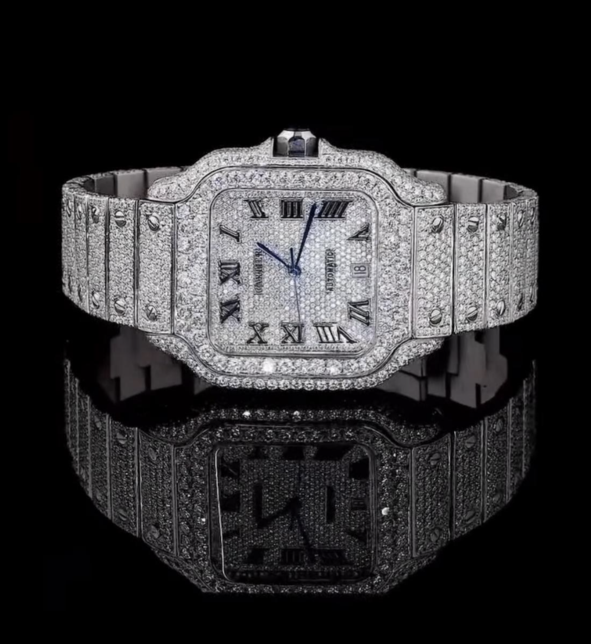 Vincenzo Onyx™️ VVS Moissanite Diamond Classic Igloo Luxury Watch