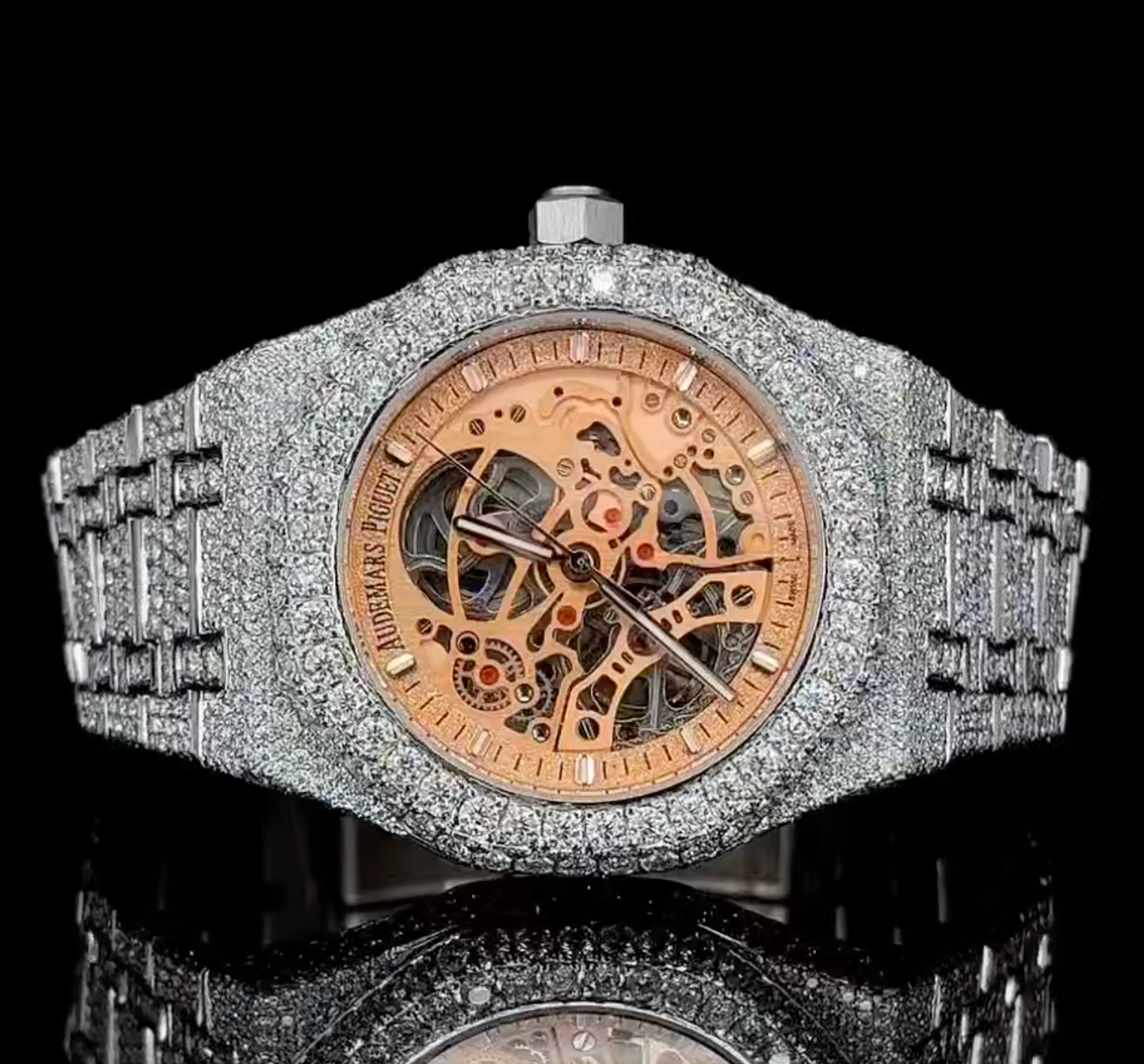 Vincenzo Onyx™️ VVS Moissanite Diamond Deep Orange Luxury Watch