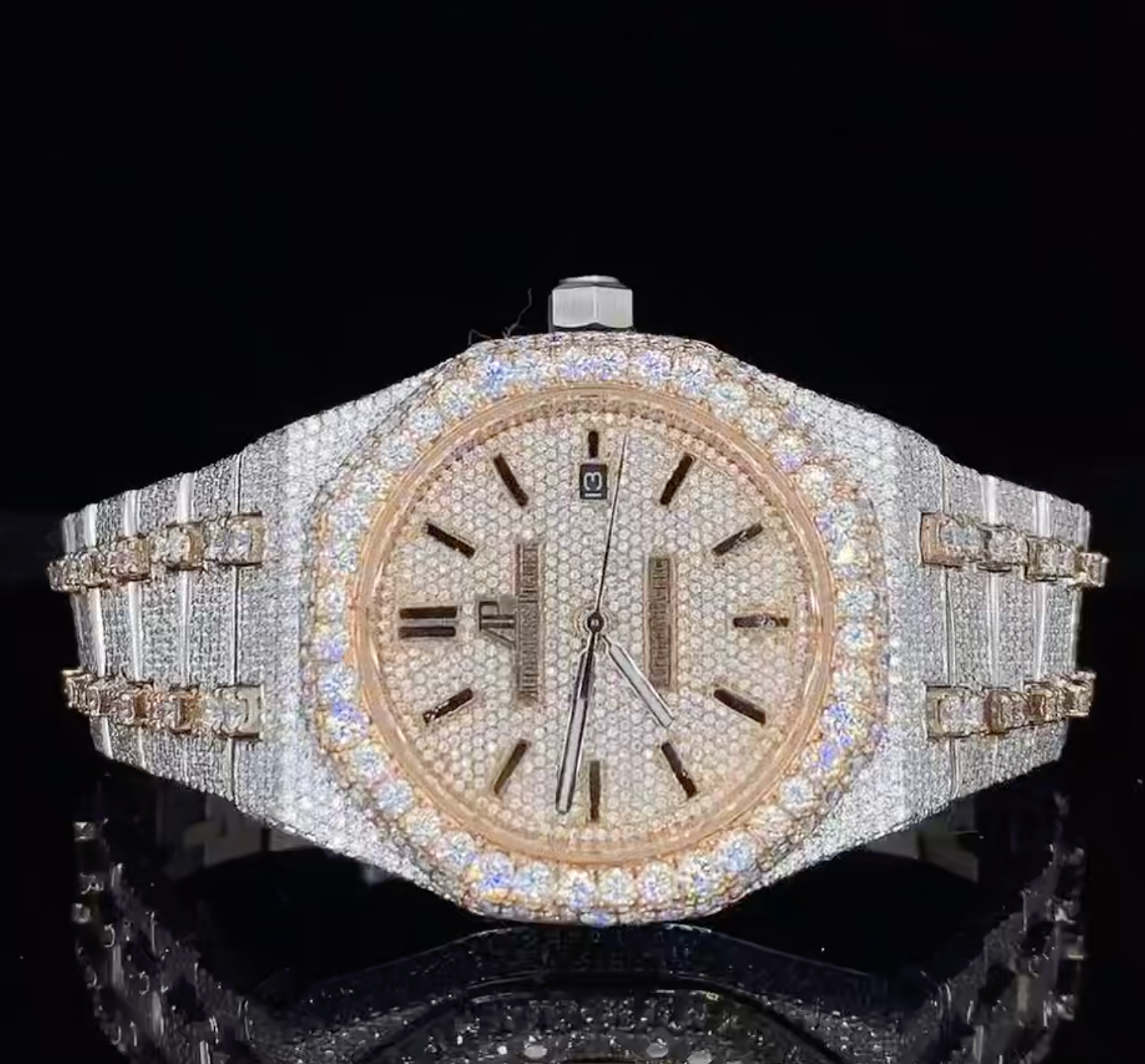 Vincenzo Onyx™️ VVS Moissanite Diamonds Classy Luxury Watch