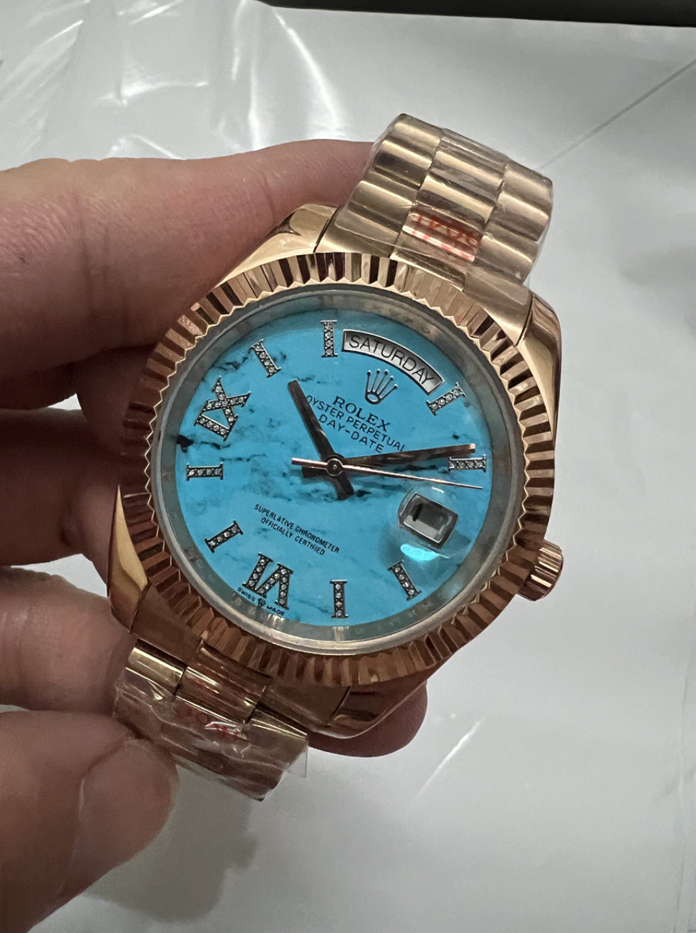 Luxury Turquoise Tan Fashion Watch