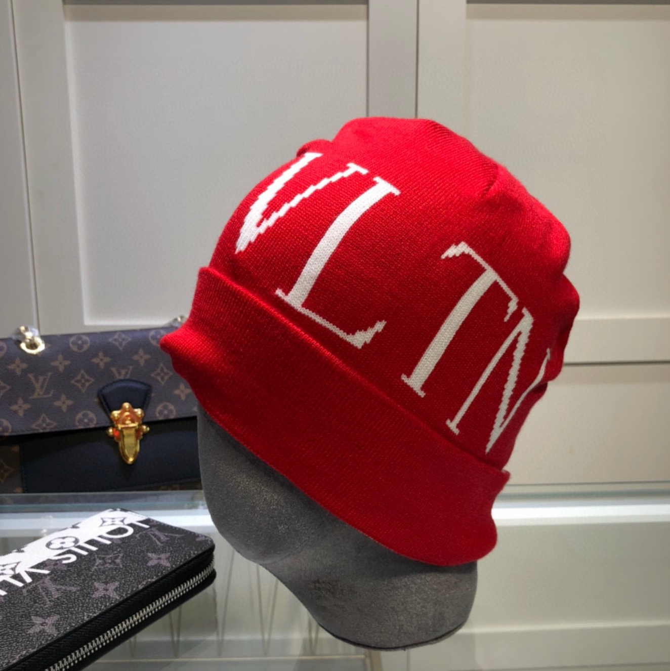 Luxury Ruby Red VLTN Fashion Beanie