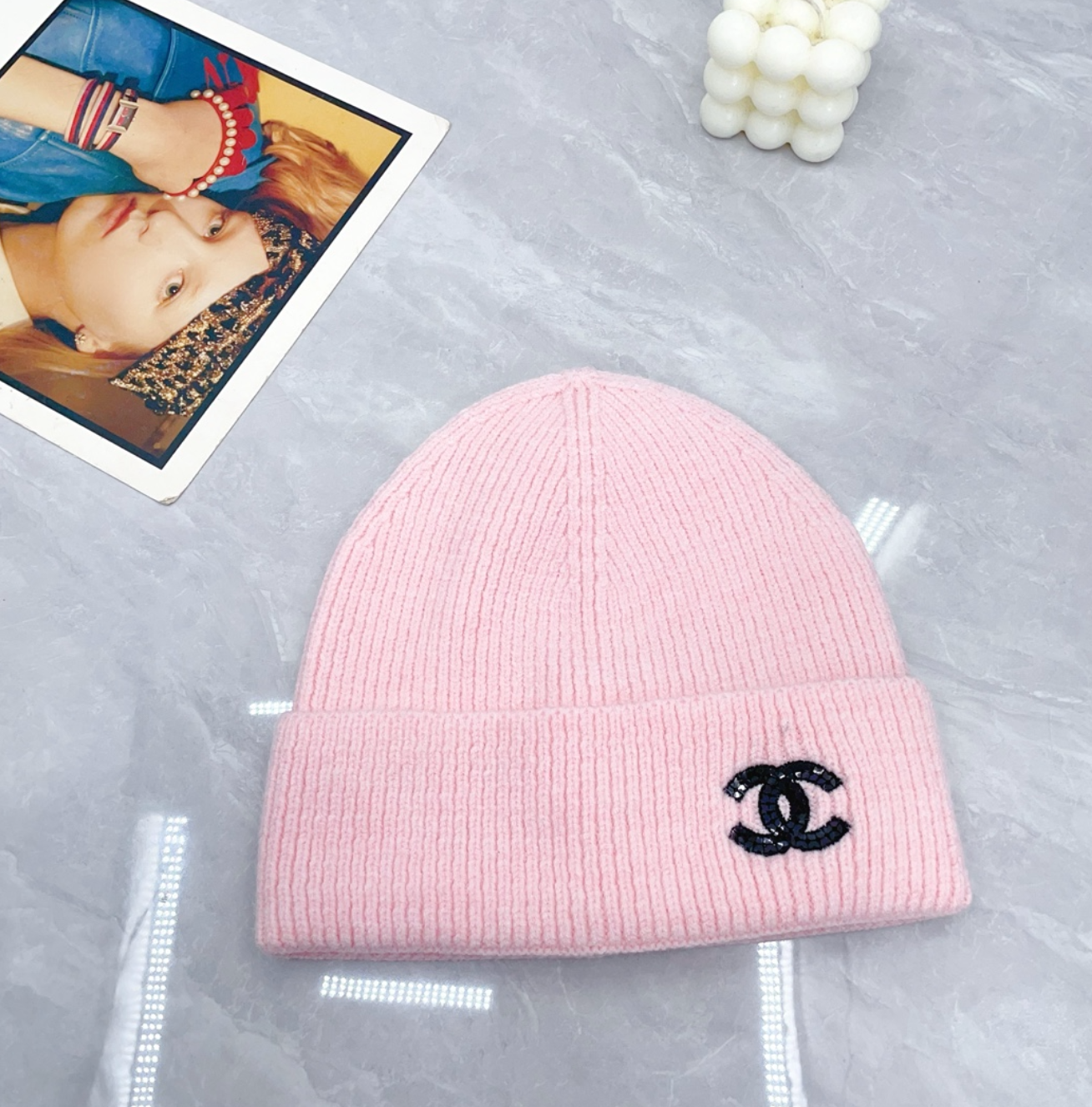 Classic Sweet Pink Design Fashion Beanie