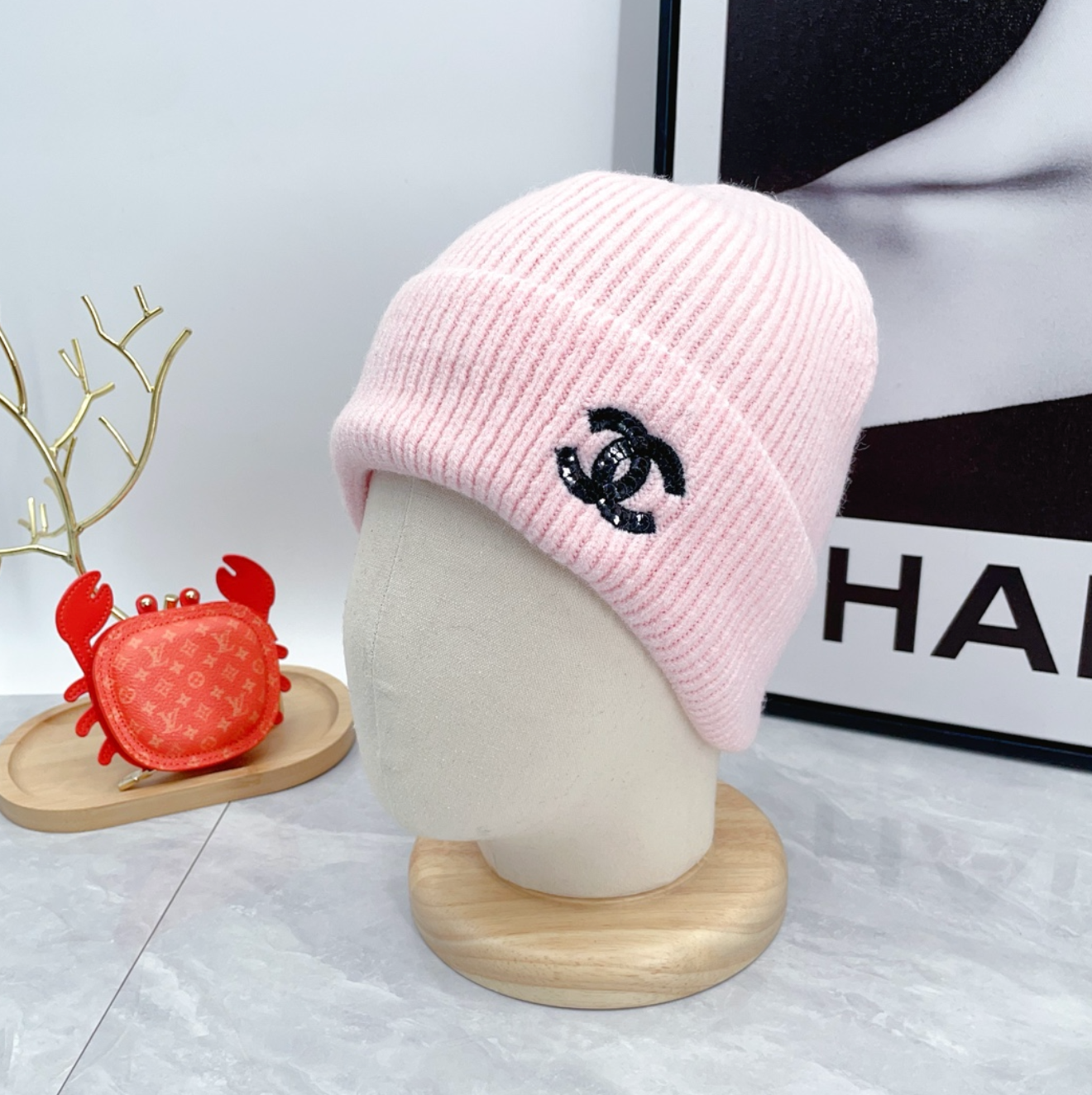 Classic Sweet Pink Design Fashion Beanie