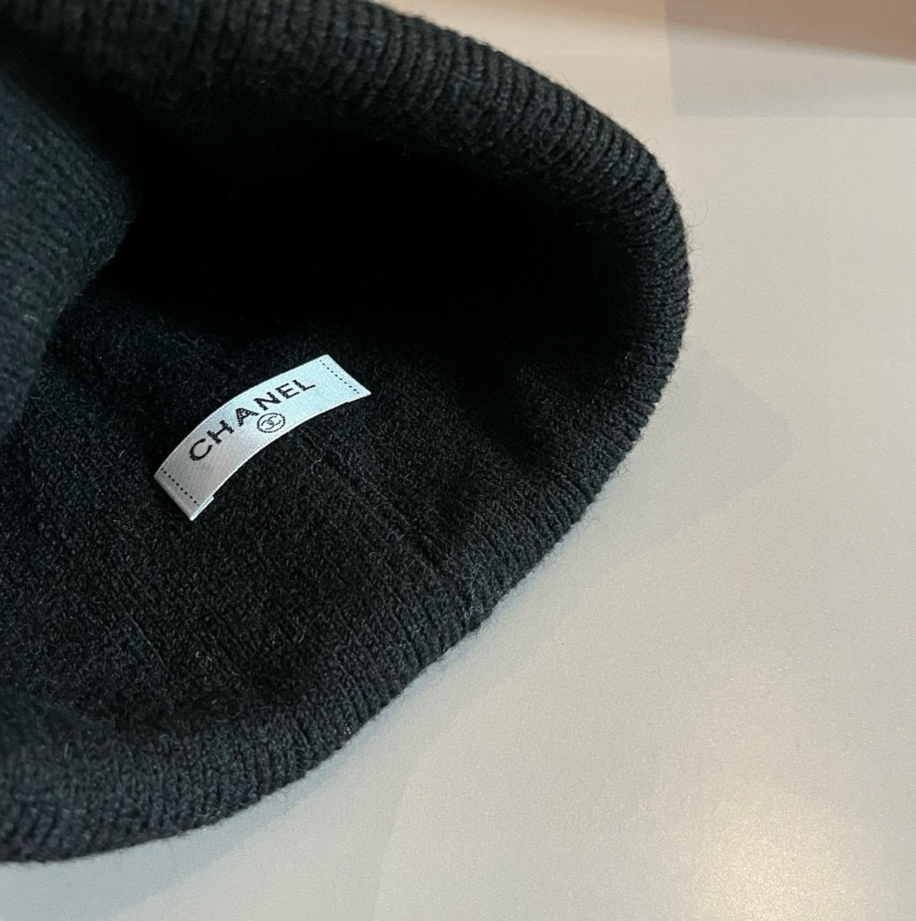 Luxury Pitch Black CC Print Fashion Beanie